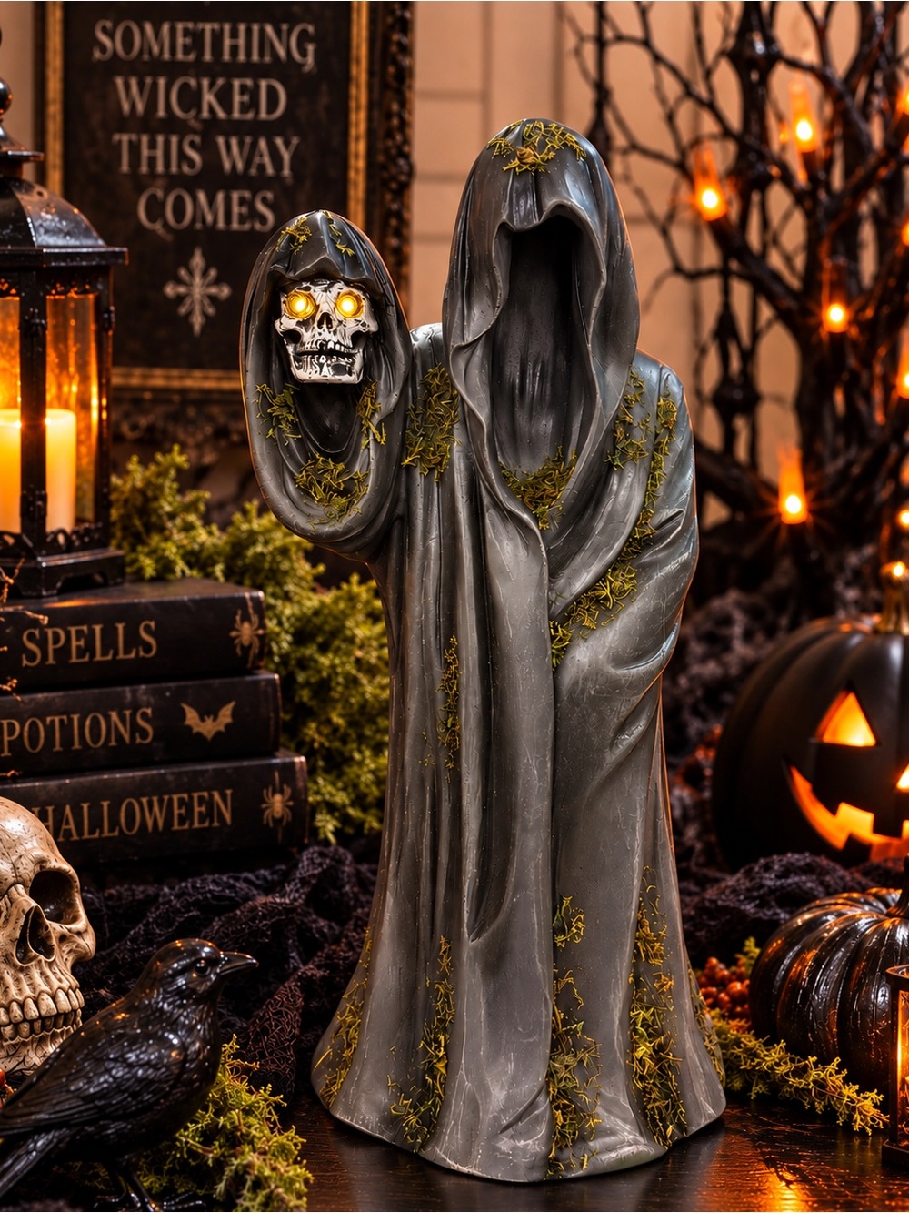 Halloween Decor Hooded Grim Reaper Skeleton Decor